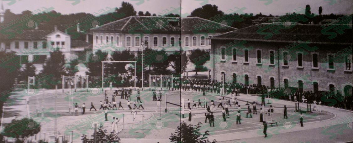 Viti 1936. Kompleksi sportiv i Gjimnazit të Shkodrës, ndër më modernët për gjimnazet e gjithë Ballkanit të asokohe. Punimet për ngritjen e tij i drejtoi prof. Irfan Tërshana.