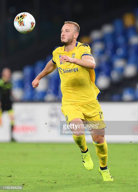 NAPLES, ITALY - OCTOBER 19: Amir Rrahmani of Hellas Verona during the Serie A match between SSC Napoli and Hellas Verona at Stadio San Paolo on October 19, 2019 in Naples, Italy. (Photo by Francesco Pecoraro/Getty Images)