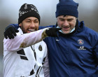 PARIS, FRANCE - JANUARY 29: Neymar Jr and Mauricio Pochettino react during a Paris Saint-Germain training session at Ooredoo center on January 29, 2021 in Paris, France. (Photo by Aurelien Meunier - PSG/PSG via Getty Images)