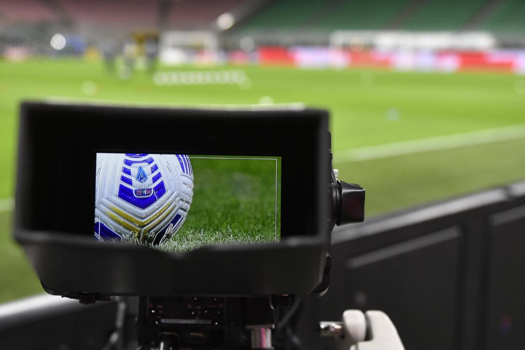 IPP20210314 Football - soccer: Serie A, AC Mailand - SSC Neapel, il pallone della Serie A inquadrato dalla telecamera -