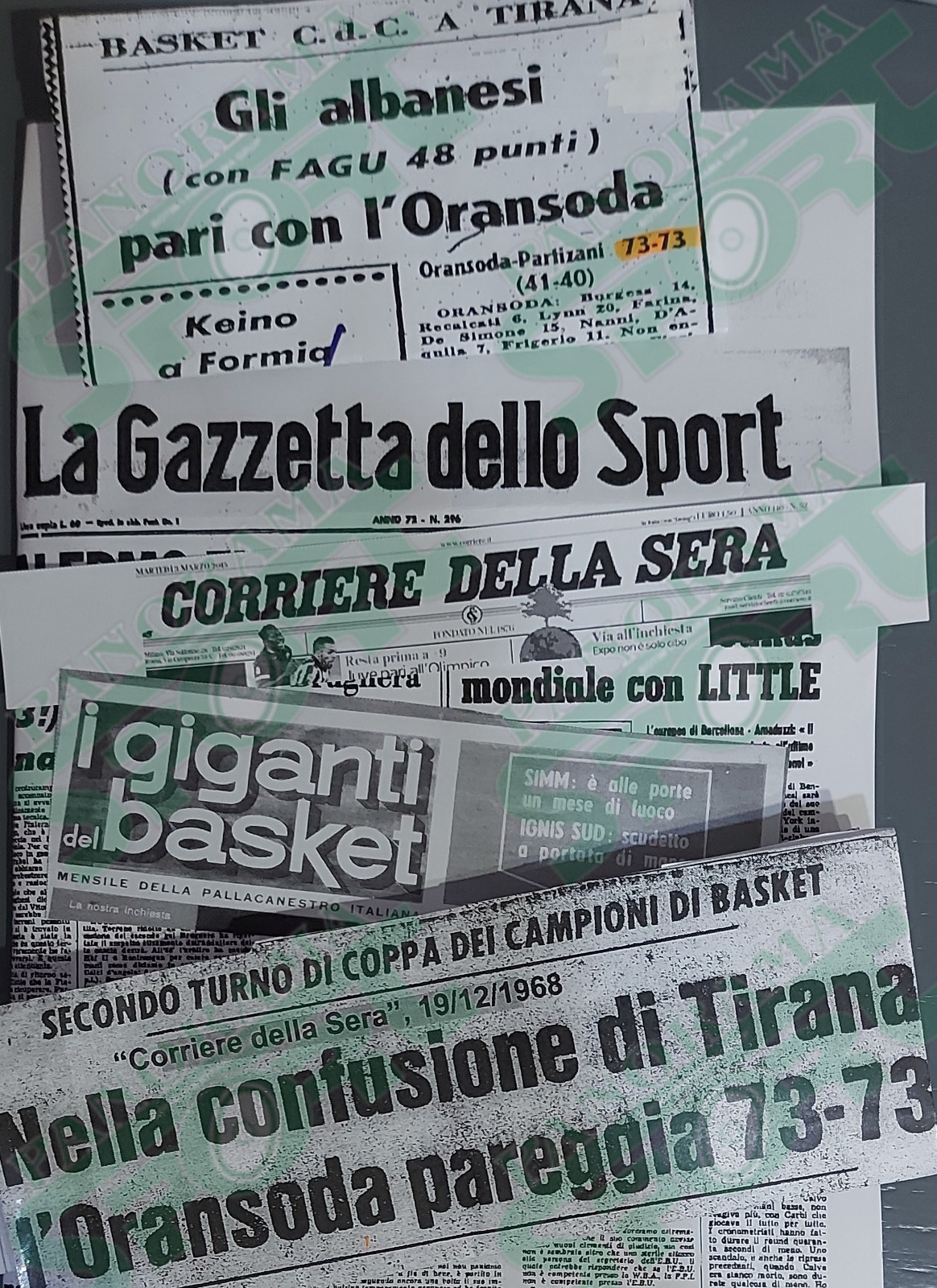 Faqe të shtypit italian për ndeshjen PartizaniOransoda 78-78.