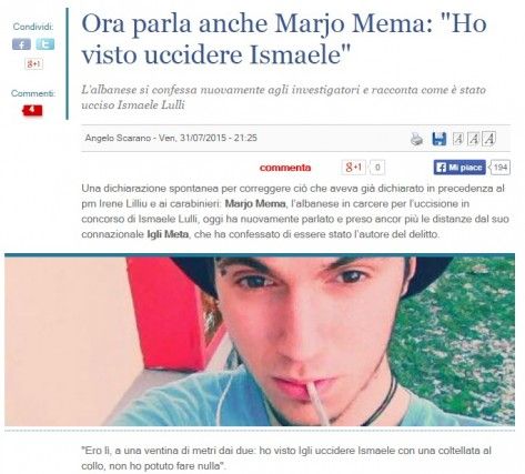Lajmi  i publikuar ne mediat italiane