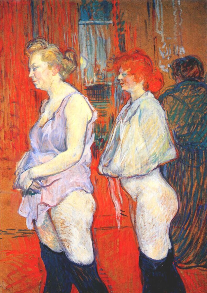 “Rue des Moulins” tregon indinjatën ndaj kontrolleve mjekësore, që prostitutat e Parisit ishin të detyruara t’u nënshtroheshin. Nga Henri de Touluse-Lautrec