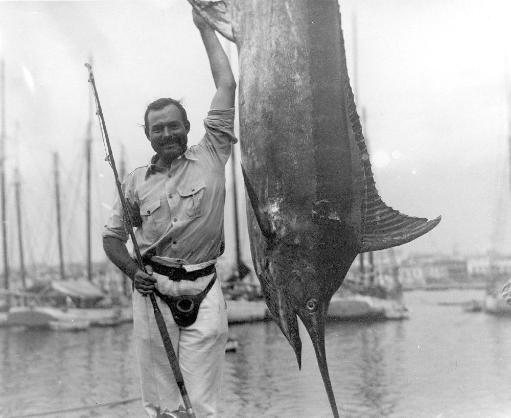 EH 1306N    July 1934 Ernest Hemingway with marlin. Havana Harbor, Cuba. Photograph in the Ernest Hemingway Photograph Collection, John Fitzgerald Kennedy Library, Boston.