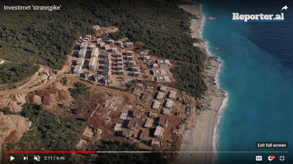 Resorti Ionian Olea i filmuar me dron gjatën ndërtimit | Foto nga : BIRN