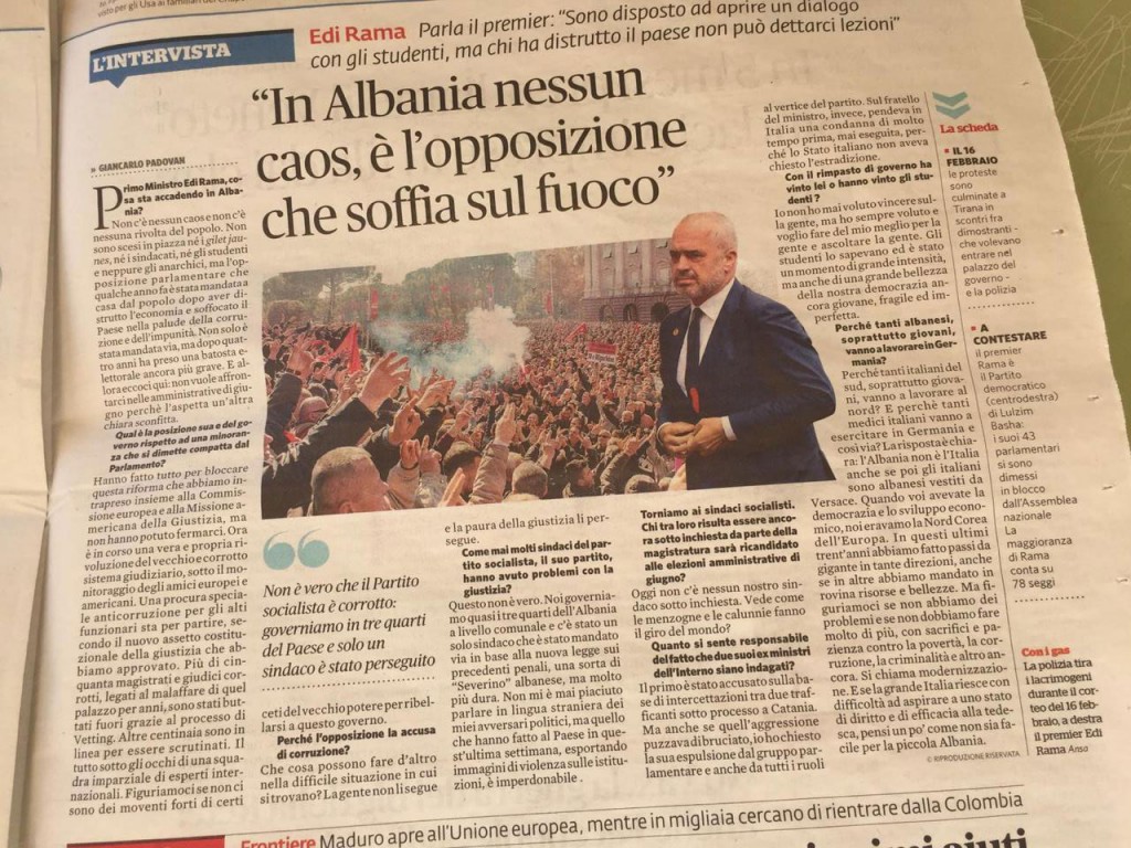 Rama në shtypin italian: Asnjë kaos e revoltë nga populli, opozita po i fryn zjarrit 2 1