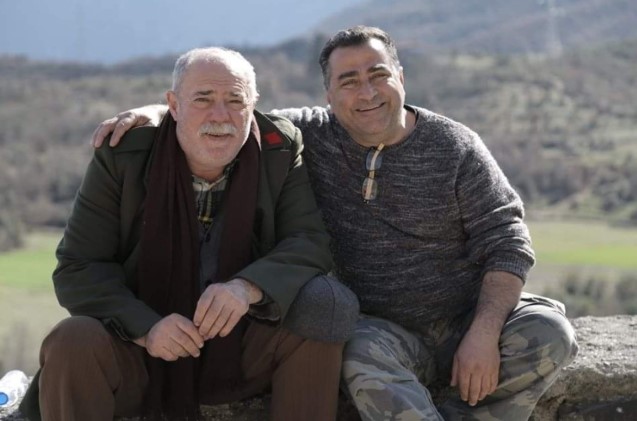 Xhevdet Ferri dhe Bujar Alimani, gjatë xhirimeve të filmit