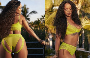 Rihanna nuk le vend për imagjinatën, e veshur me të brendshme ekspozon gjoksin dhe të pasmet bombastike