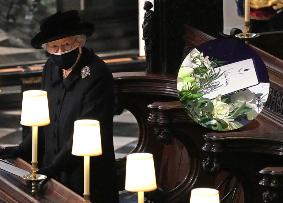 WINDSOR, ENGLAND - APRIL 17: Queen Elizabeth II watches as pallbearers carry the coffin of Prince Philip, Duke Of Edinburgh into St George’s Chapel by the pallbearers during the funeral of Prince Philip, Duke of Edinburgh at Windsor Castle on April 17, 2021 in Windsor, United Kingdom. Prince Philip of Greece and Denmark was born 10 June 1921, in Greece. He served in the British Royal Navy and fought in WWII. He married the then Princess Elizabeth on 20 November 1947 and was created Duke of Edinburgh, Earl of Merioneth, and Baron Greenwich by King VI. He served as Prince Consort to Queen Elizabeth II until his death on April 9 2021, months short of his 100th birthday. His funeral takes place today at Windsor Castle with only 30 guests invited due to Coronavirus pandemic restrictions. (Photo by Yui Mok-WPA Pool/Getty Images)