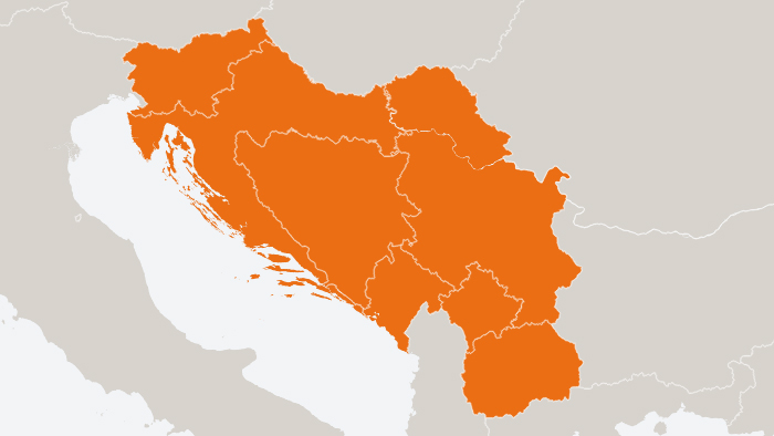 Harta e ish-Jugosllavisë përpara shpërbërjes