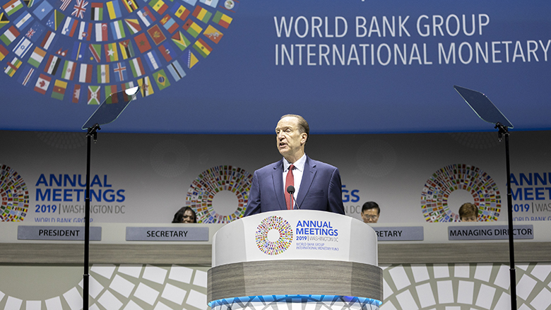 FRIDAY, OCTOBER 18, 2019 WASHINGTON DC. 2019 ANNUAL MEETINGS PLENARY World Bank Group President David Malpass and Managing Director of the International Monetary Fund Kristalina Georgieva speak at the October 18th plenary session of the Annual Meetings in Washington, DC.David R. Malpass President, World Bank Group; Kristalina Georgieva Managing Director, International Monetary Fund. Photo: World Bank / Simone D. McCourtie Missed the Event? Watch Here