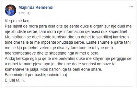 majlinda kelmendi statusi