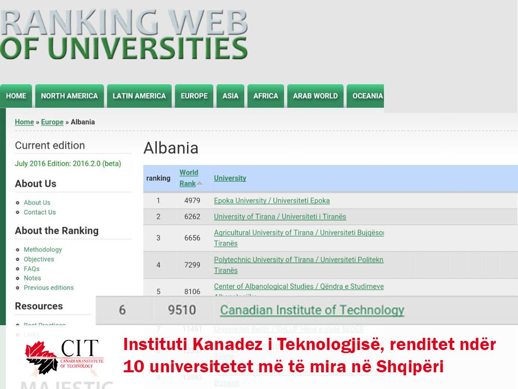 rankimiUniversiteteveCIT