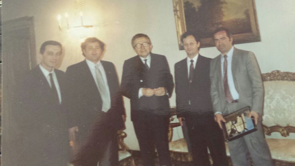 Dervishi, Hajdari, Andreoti, Çela dhe Çakulli gjatë një vizite në Itali