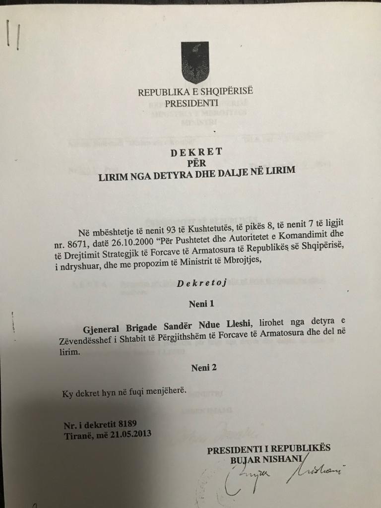 Dekreti i Nishanit per Lleshin