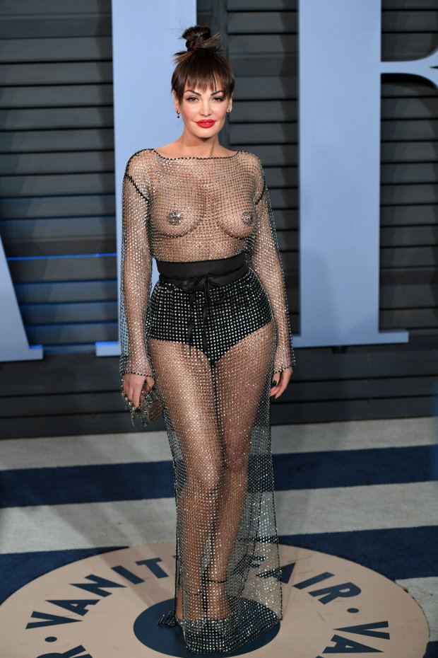 EDITORS NOTE NUDITY Bleona Qereti arriving at the Vanity Fair Oscar Party held in Beverly Hills, Los Angeles, USA. PRESS ASSOCIATION Photo. Picture date: Sunday March 4, 2018. See PA Story SHOWBIZ Oscars. Photo credit should read: PA Wire