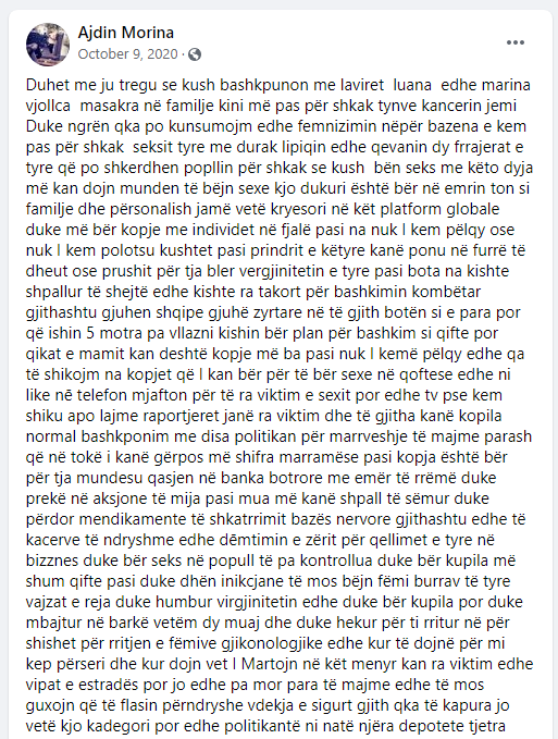 ajdin morina mesazh luana