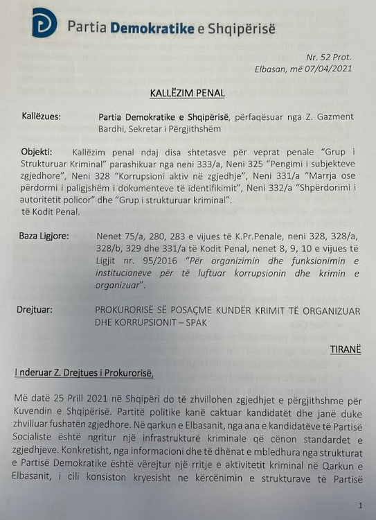 Denoncimi ELbasanit Dita e Veres
