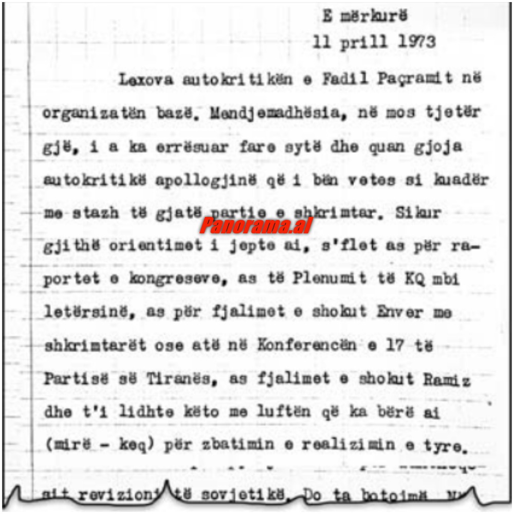 Letra e Nexhmije Hoxhes