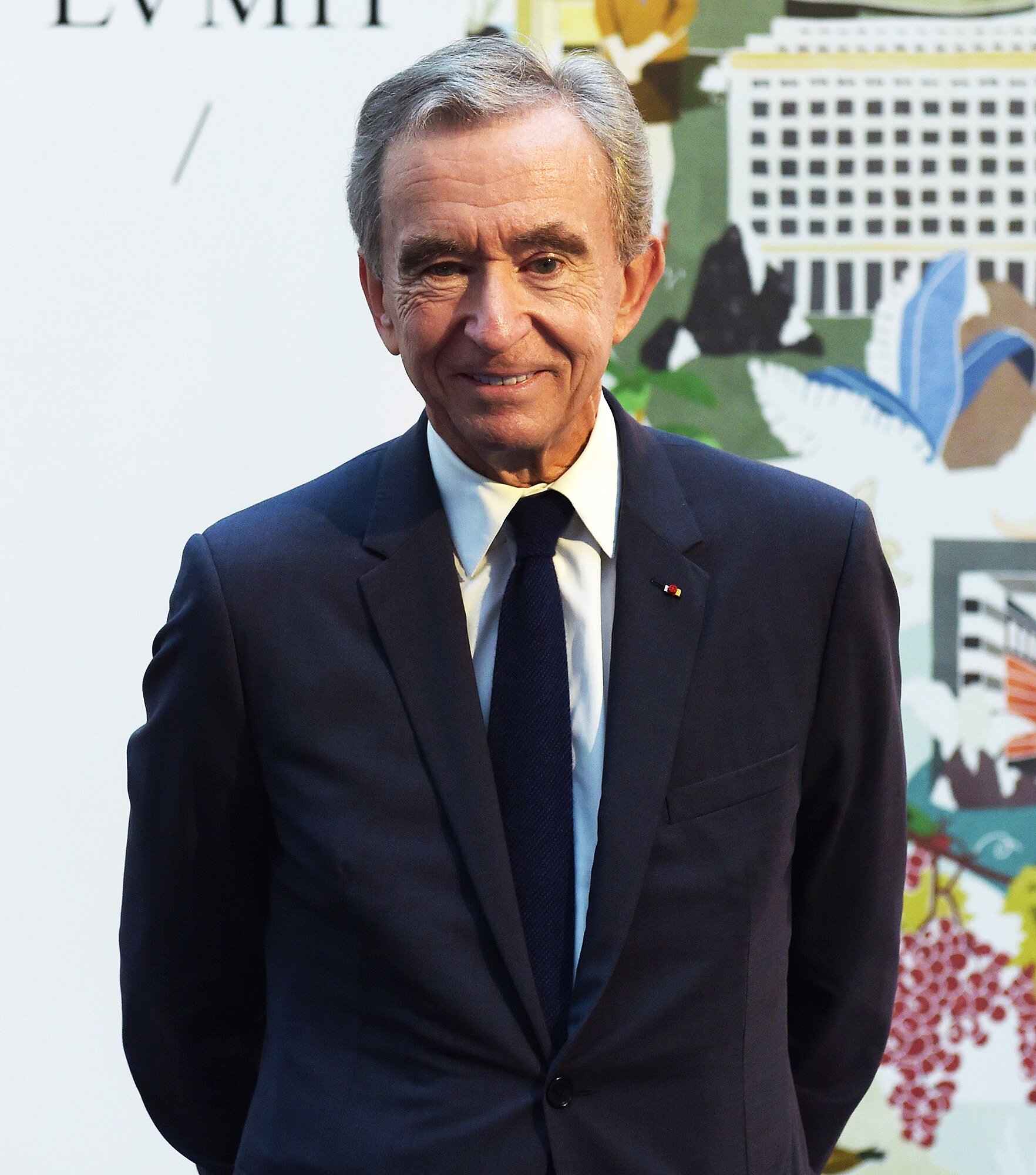 Chairman and Chief Executive of LVMH Bernard Arnault poses following the presentation of the group's environmental "Life" program (LVMH Initiatives For the Environment) on September 25, 2019 at LVMH headquarters in Paris. (Photo by ERIC PIERMONT / AFP) (Photo by ERIC PIERMONT/AFP via Getty Images)