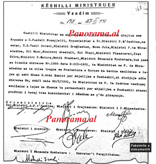 dokumenti legalizim hashash zogu hoxha