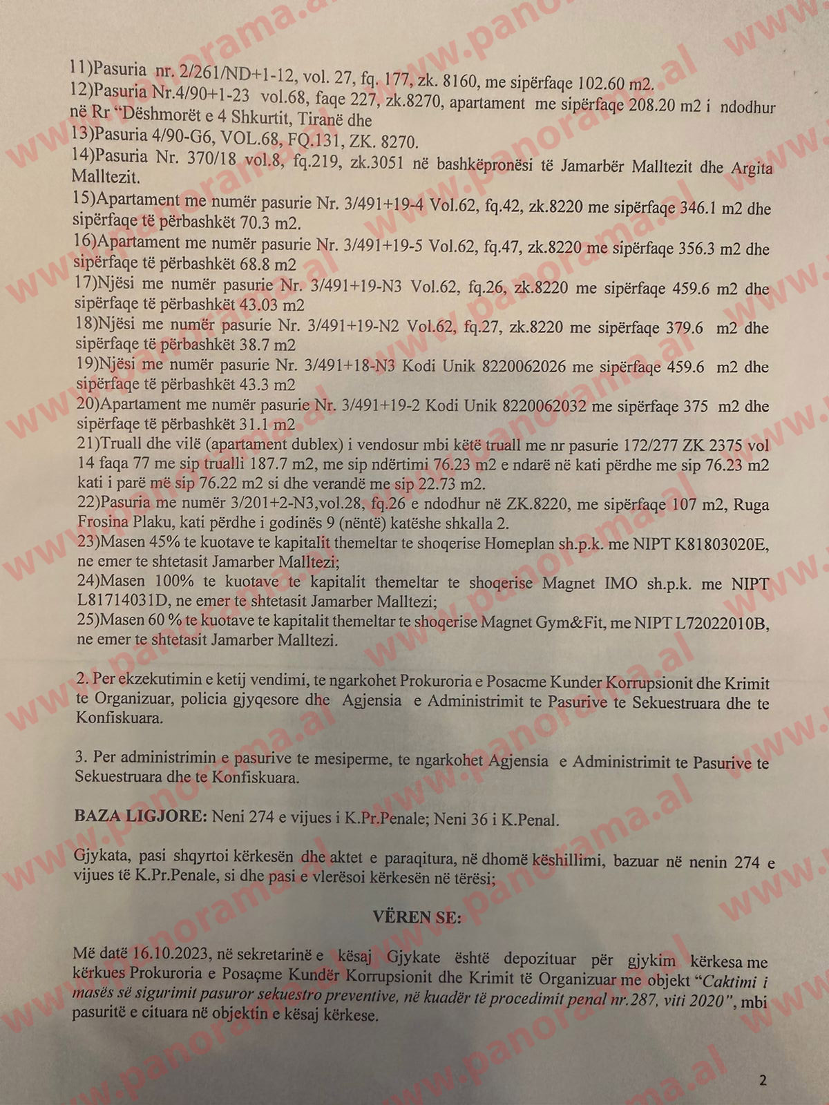 jamarver malltezi pasuri sekuestrim dokument