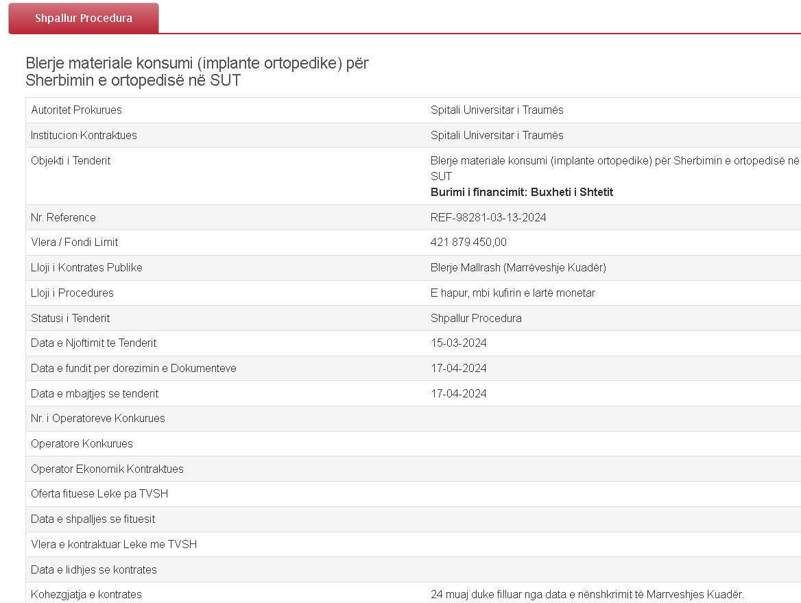 TENDERI 4 MLN EURO