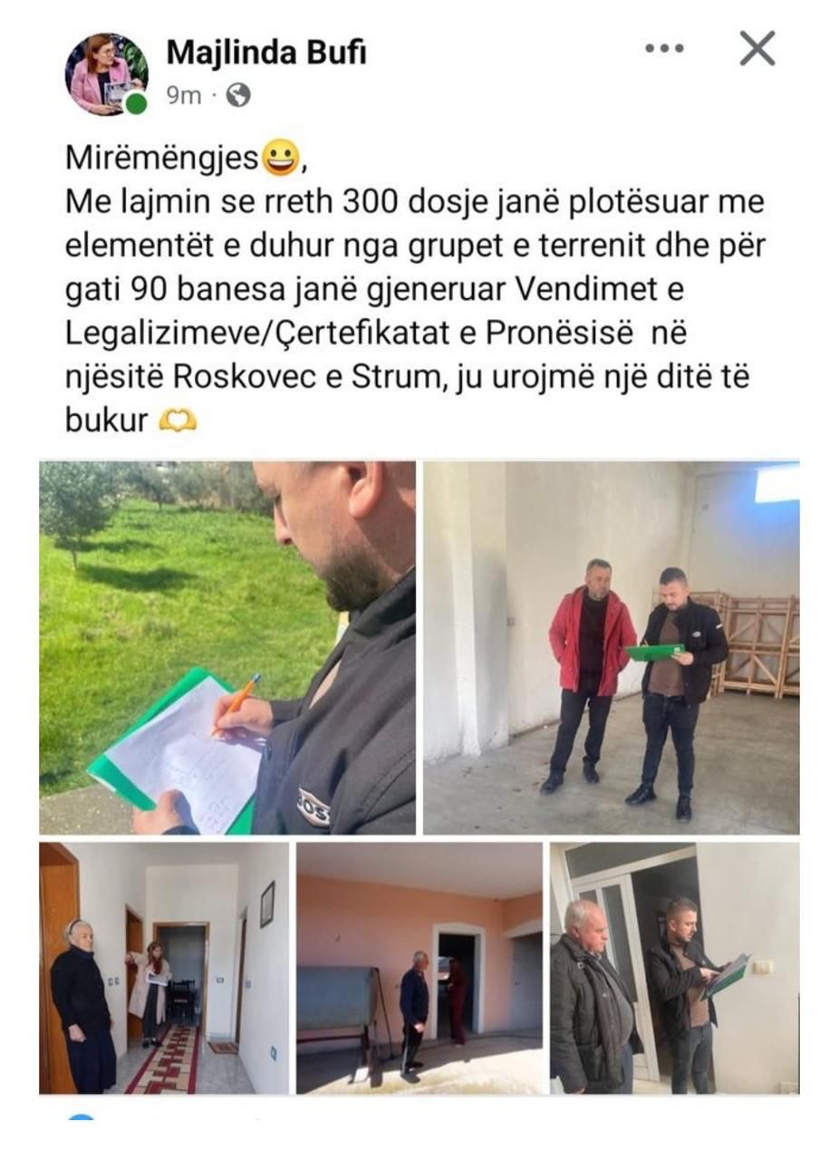 Postimi i Majlinda Bufit