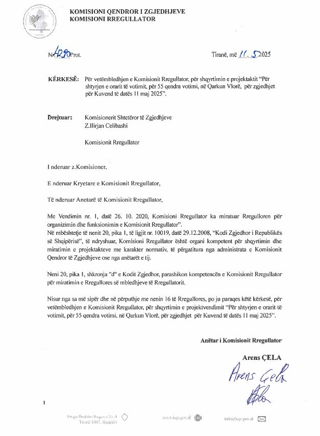 shkrese e komisionit rregullator