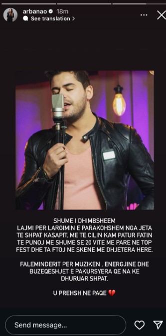 arbana osmani per vdekjen e shpat kasapit