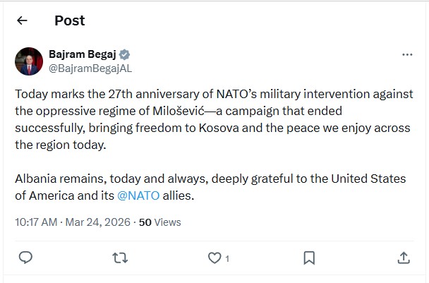 Postimi i Presidentit Begaj