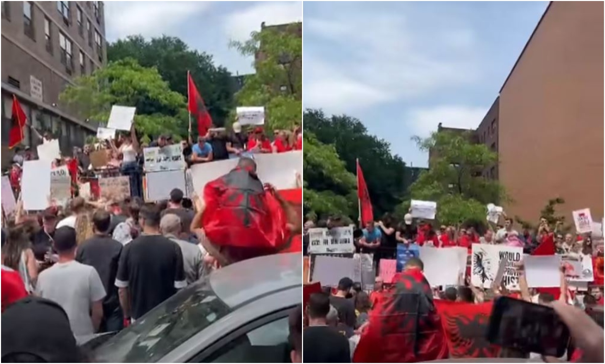  Poshtë qeveria    Shqiptarët në New York në protestë  Berisha ndan pamjet  Diaspora është ngritur fuqishëm kundër Ramaduros dhe qeverisë së tij 