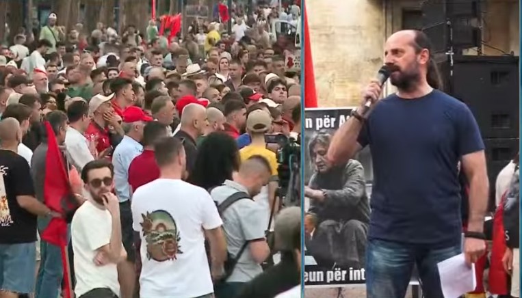  Dorëheqja e Ramës  e panegociueshme    Goxhaj lexon deklaratën e protestuesve  Kërkojmë qeveri teknike 12 mujore dhe ndryshime kushtetuese
