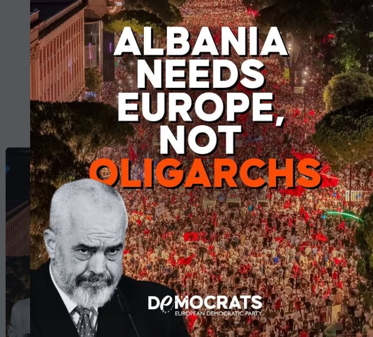  Shqipëria nuk është në shitje   Demokratët Europianë reagojnë ashpër  i bëjnë thirrje Ramës  Shqiptarët duan Europën  jo marrëveshje private për oligarkët
