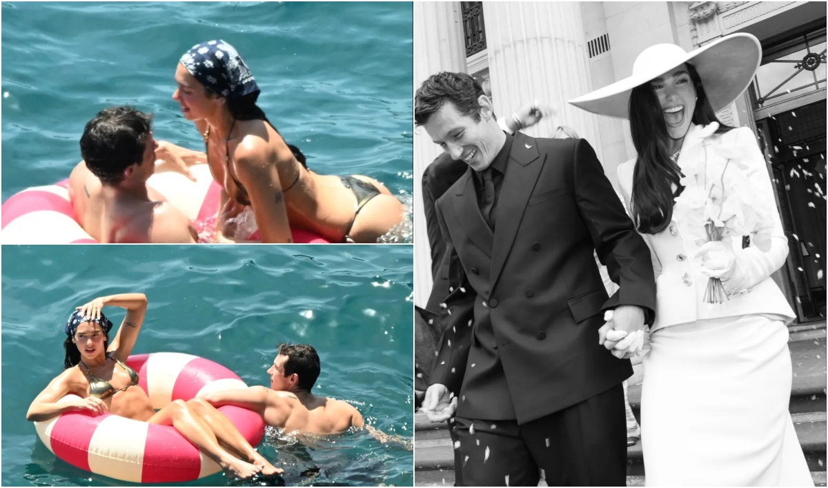 FOTOLAJM  Pas dasmës luksoze  Dua Lipa dhe Callum Turner kalojmë muajin e mjaltit në Itali  Puthje dhe momente romantike mes tyre në det