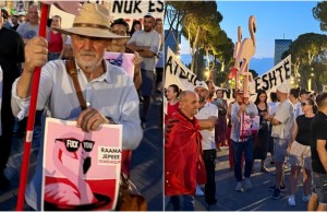 fatos lubonja pankarta protesta 24