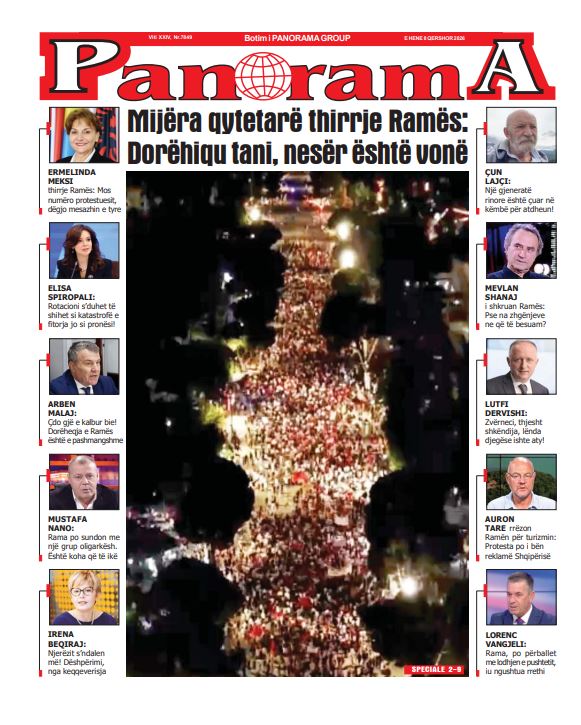 Lexoni faqen e parë të gazetës  Panorama  dhe  Panorama Sport 