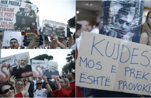 pankarta protesta edi rama