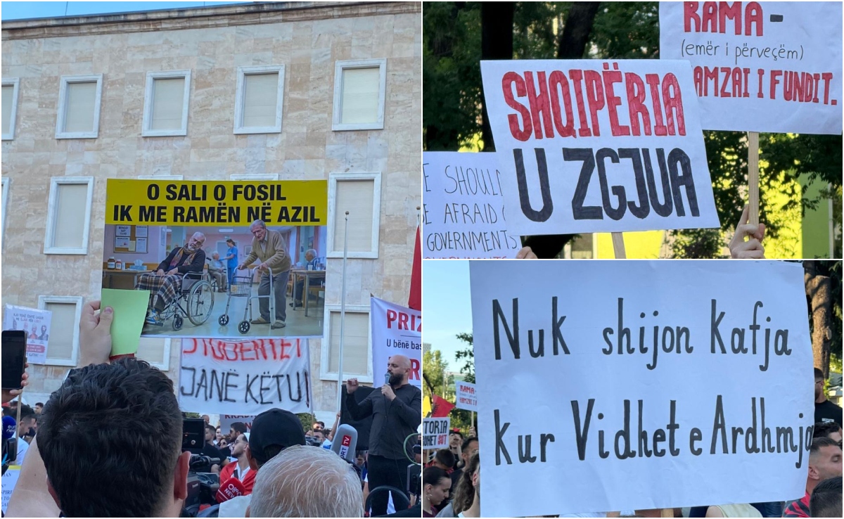 fotolajm-shqiperia-u-zgjua-pankartat-pikante-nga-protesta-e-11-te-qytetaret-nuk-kursejne-ironite-o-sali-o-fosil-ik-me-ramen-ne-azil