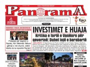 LEXO faqen e parë të Gazetës Panorama, datë 16 Qershor 2026