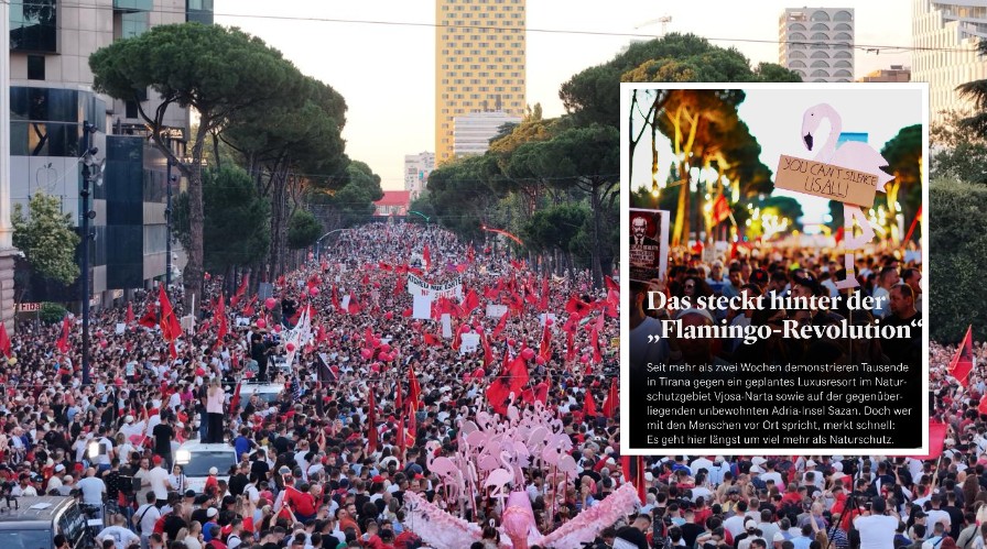 Media gjermane   Revolucioni i Flamingove  trondit Ramën  protestat kundër qeverisë kthehen në revoltë për të ardhmen e Shqipërisë