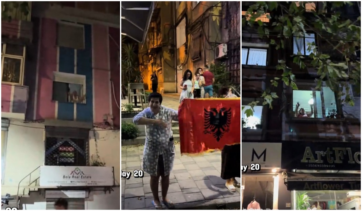 VIDEO  Protestat masive në Tiranë  të moshuarit përshëndesin nga ballkonet e shtëpisë të rinjtë gjatë marshimit nëpër qytet