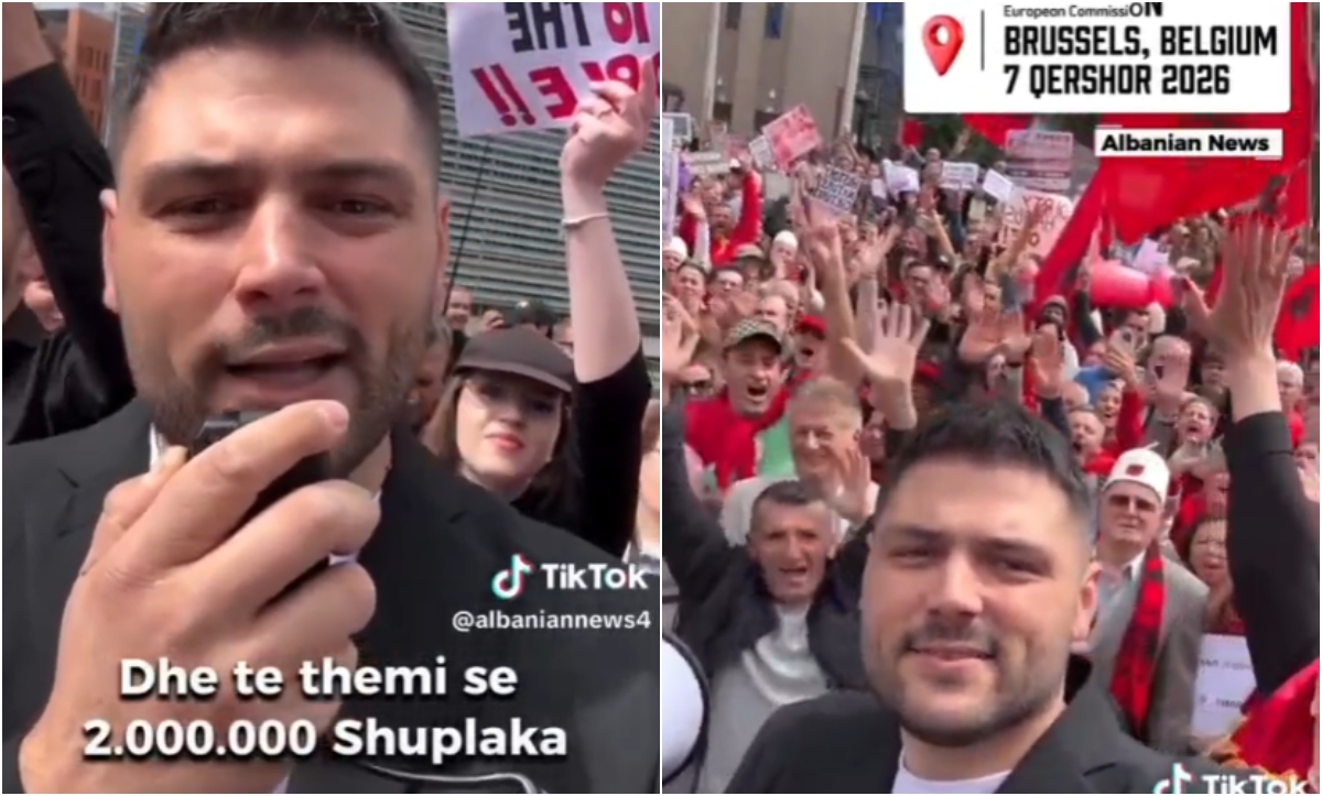 VIDEO  Diaspora shqiptare në Belgjikë në protestë para Komisionit Evropian  Edi Rama  2 milionë shuplaka do të të vijnë nga shqiptarët 