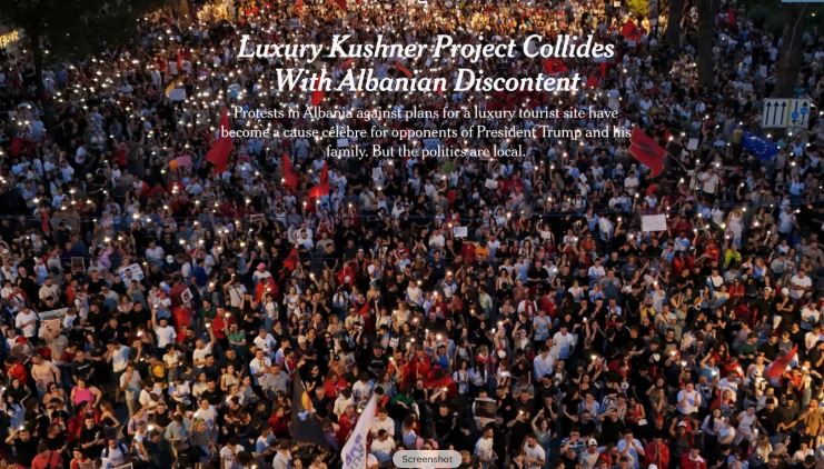 Protesta për largimin e Ramës  New York Times  Shqiptarët në revoltë kundër kastës politike  jo kundër Trump