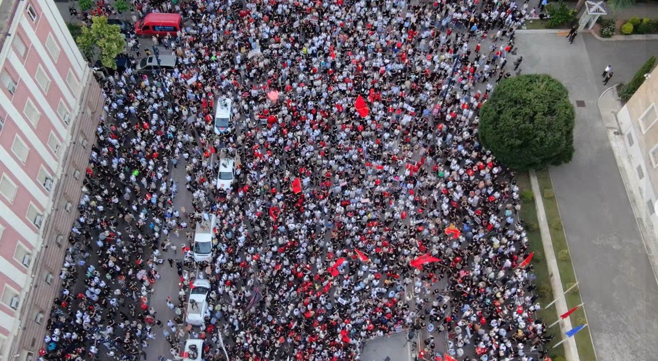 protesta pamje me dron
