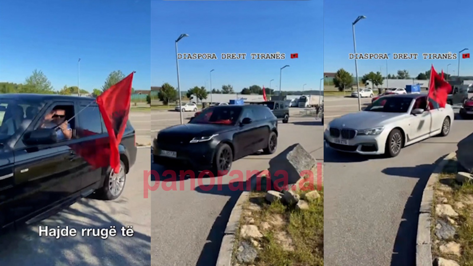 VIDEO  Karvani i shqiptarëve të diasporës i bashkohet protestës së 20 të për dorëheqjen e Ramës  dhjetëra makina me flamuj kuqezi drejt Tiranës