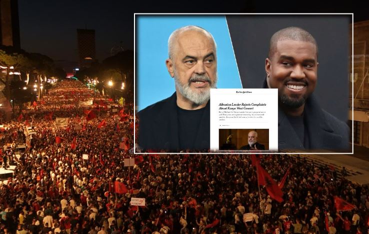 rama kanye west protesta